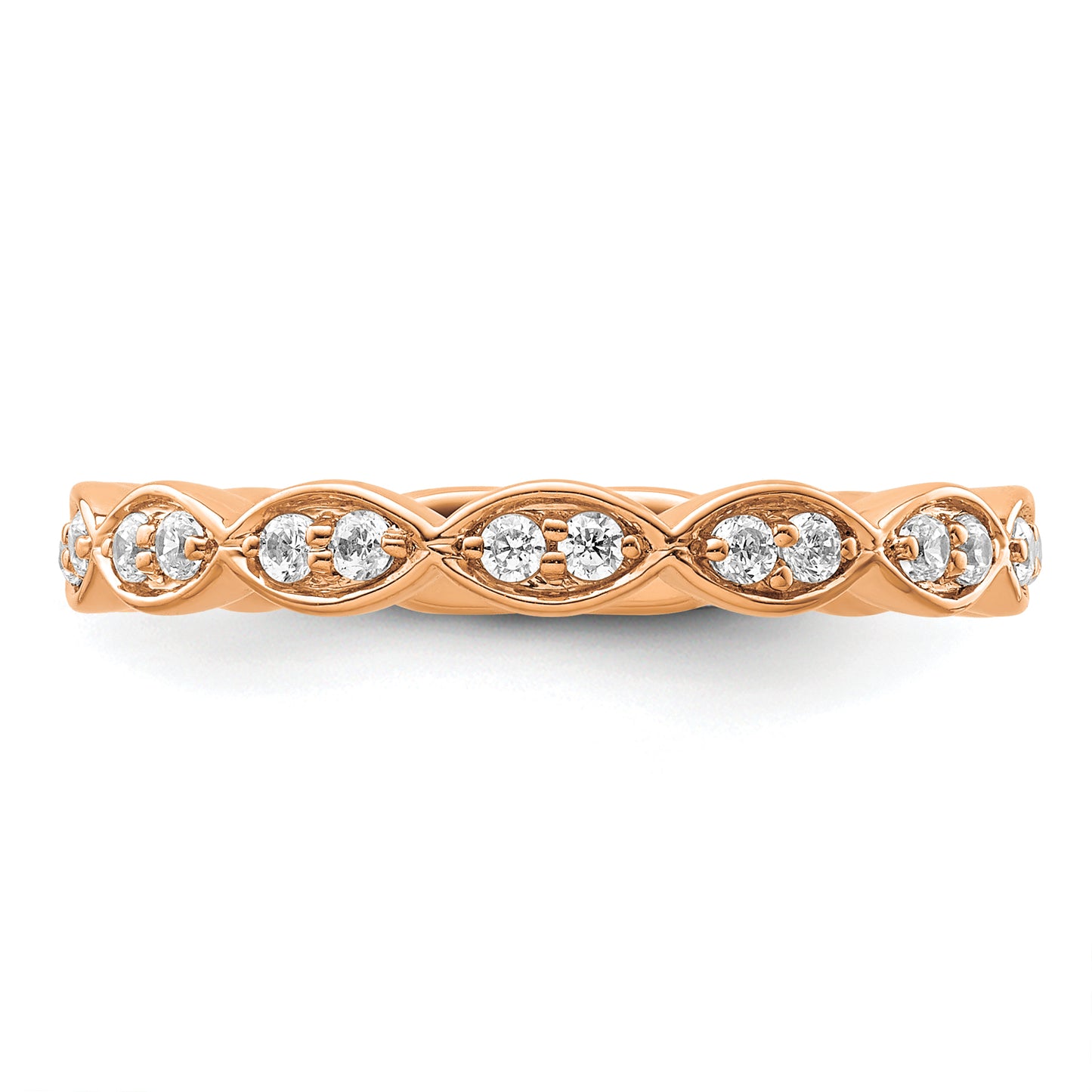 14k Rose Gold 1/4 Ct. Lab Grown Diamond VS/SI+ G+ Fashion Band Ring