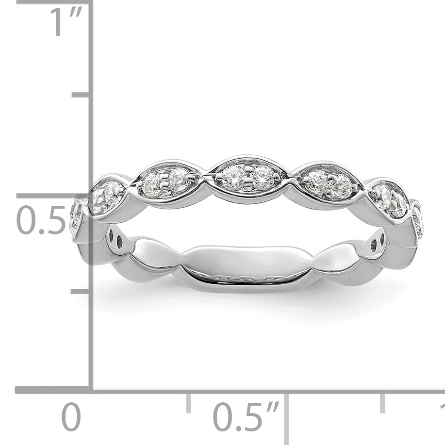 14k White Gold 1/4 Ct. Lab Grown Diamond VS/SI+ G+ Fashion Band Ring