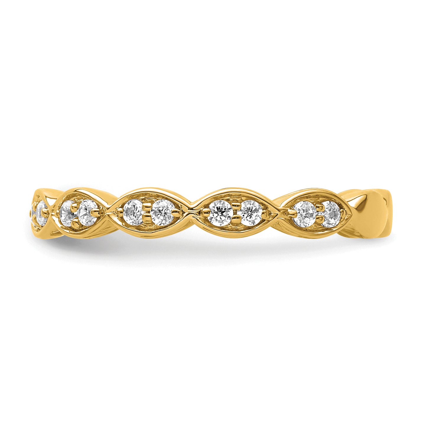 14k Yellow Gold 1/4 Ct. Lab Grown Diamond VS/SI+ G+ Fashion Band Ring