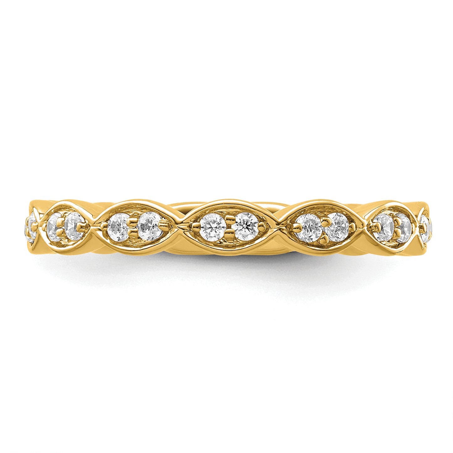 14k Yellow Gold 1/4 Ct. Lab Grown Diamond VS/SI+ G+ Fashion Band Ring