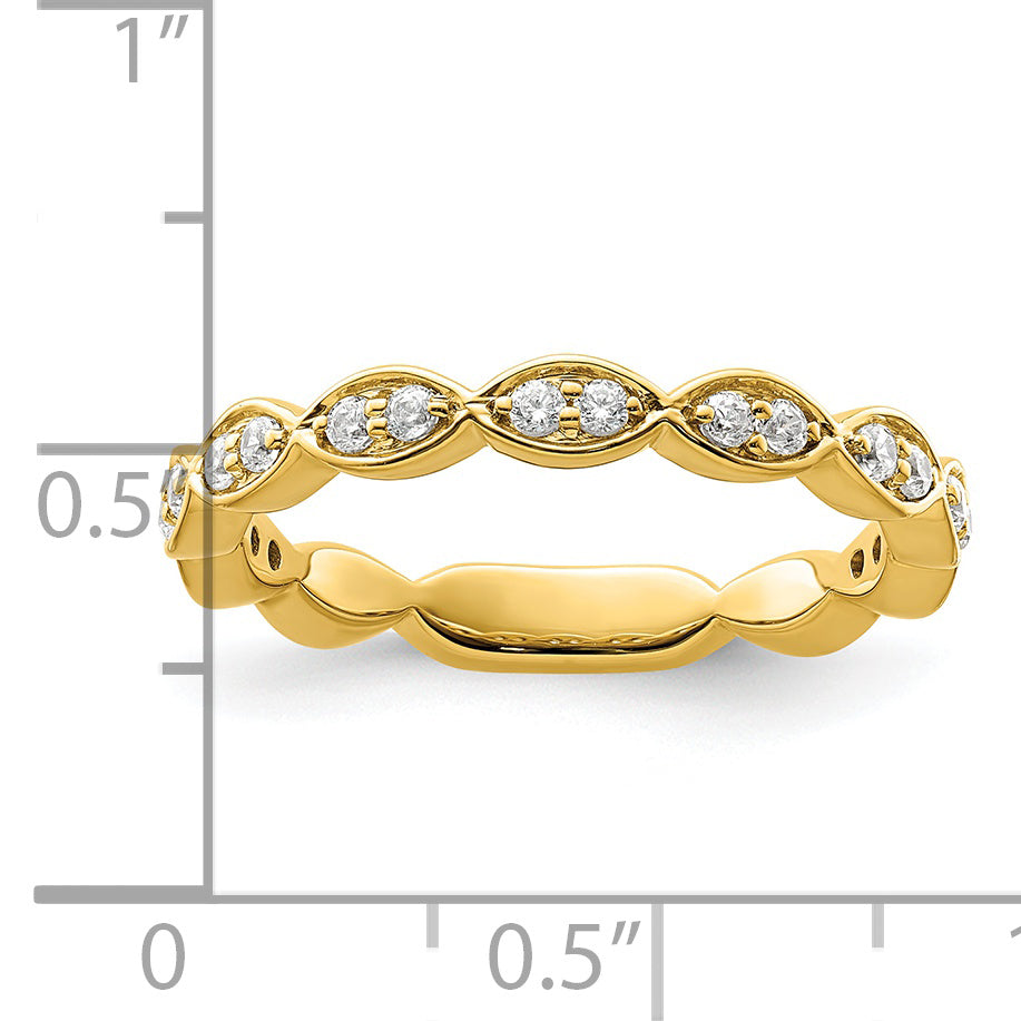 14k Yellow Gold 1/4 Ct. Lab Grown Diamond VS/SI+ G+ Fashion Band Ring