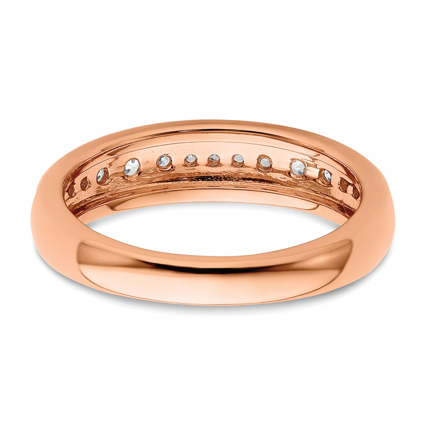 14k Rose Gold 3/8 Ct. Lab Grown Diamond VS/SI+ G+ Fashion Band Ring