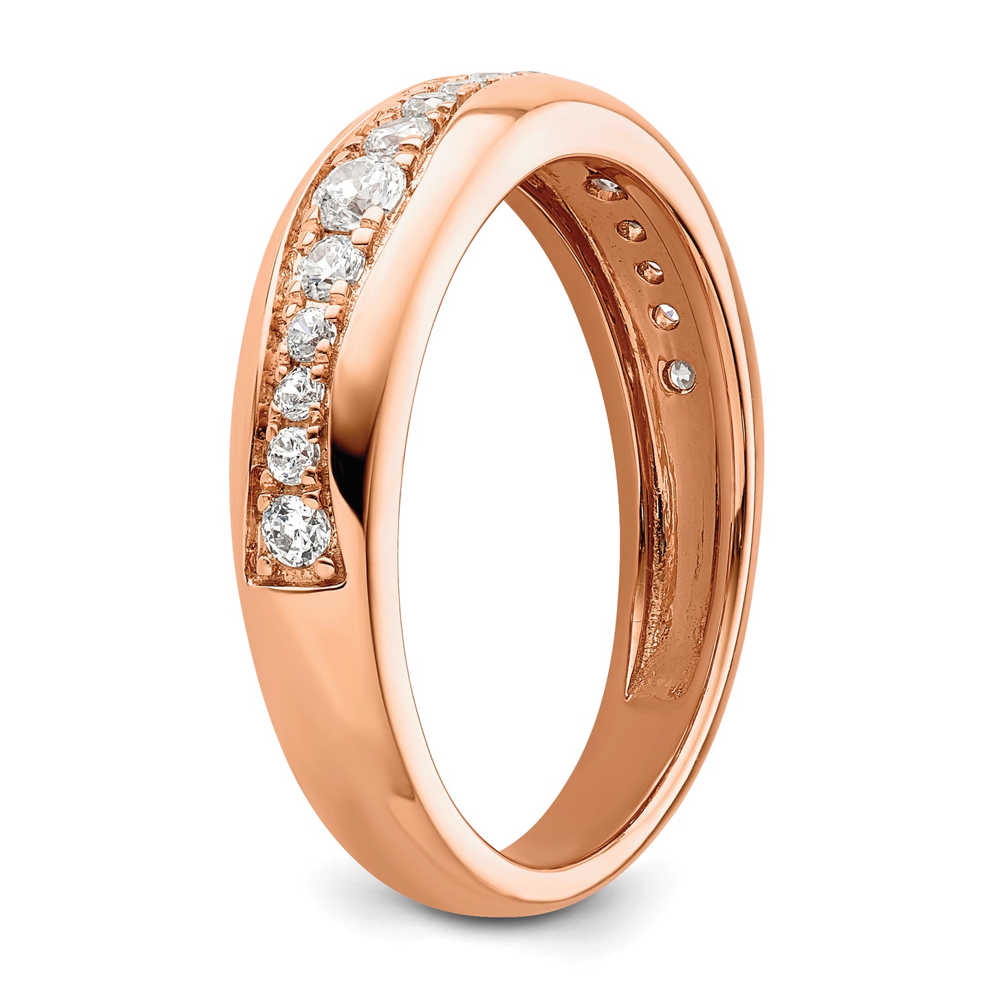 14k Rose Gold 3/8 Ct. Lab Grown Diamond VS/SI+ G+ Fashion Band Ring