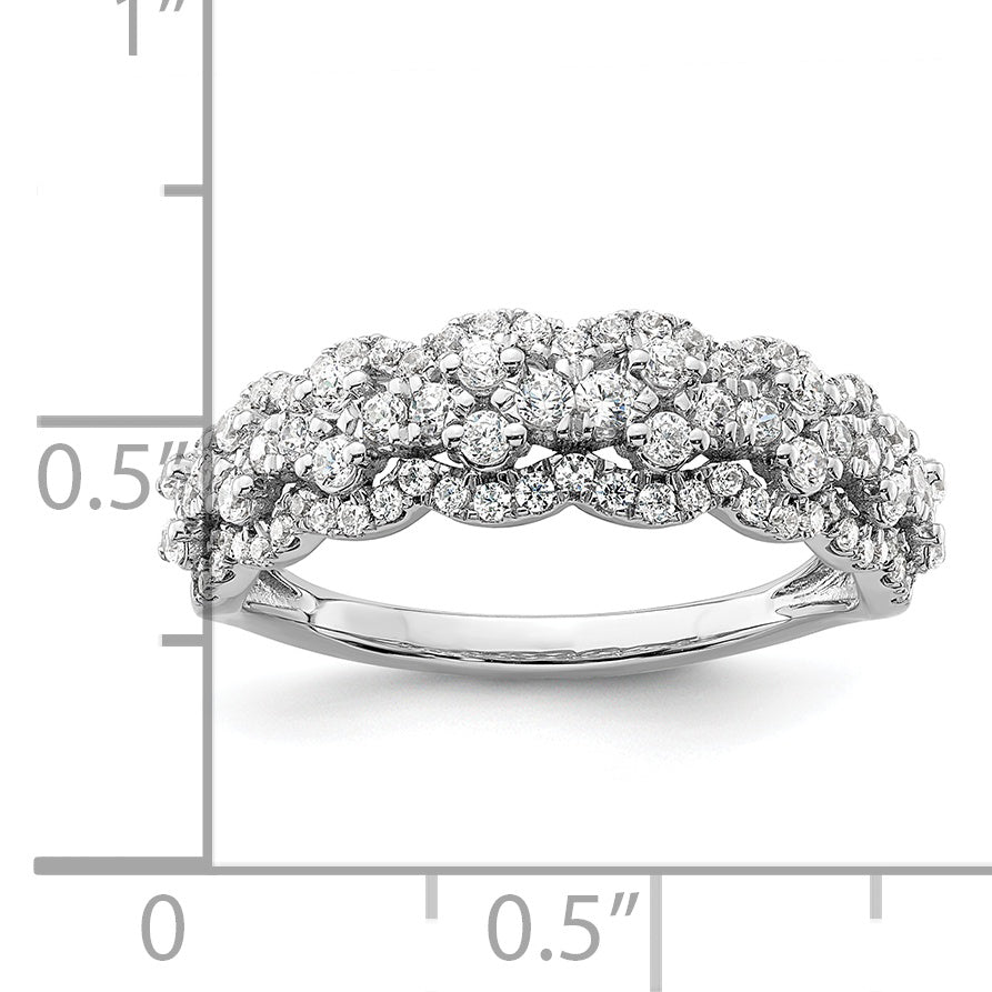 14K White Gold Lab Grown Diamond VS/SI+ G+ Band Ring