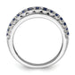 14k White Gold 7/8 Ct. Lab Grown Diamond VS/SI+ G+ and Lab Created Blue Sapphire Fashion Ring