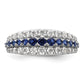 14k White Gold 7/8 Ct. Lab Grown Diamond VS/SI+ G+ and Lab Created Blue Sapphire Fashion Ring