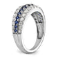 14k White Gold 7/8 Ct. Lab Grown Diamond VS/SI+ G+ and Lab Created Blue Sapphire Fashion Ring