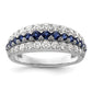 14k White Gold 7/8 Ct. Lab Grown Diamond VS/SI+ G+ and Lab Created Blue Sapphire Fashion Ring