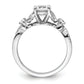 14k White Gold 1/6 Ct. Lab Grown Diamond VS/SI+ G+ 1 Ct. Center Round Bypass Engagement Ring