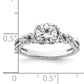 14k White Gold 1/6 Ct. Lab Grown Diamond VS/SI+ G+ 1 Ct. Center Round Bypass Engagement Ring