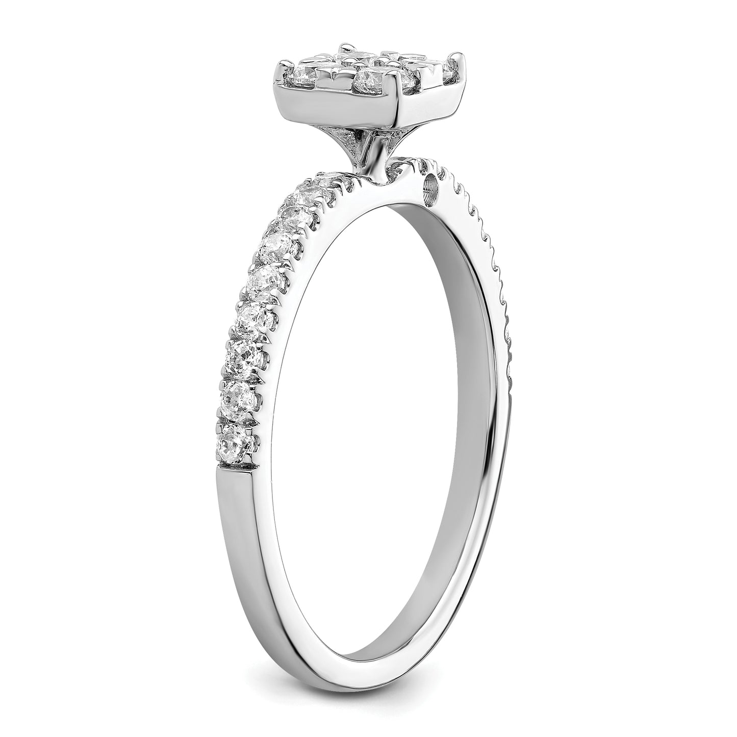 Two Promises 14k White Gold 1/2 Ct. Lab Grown Diamond VS/SI+ G+ Cluster Engagement Ring