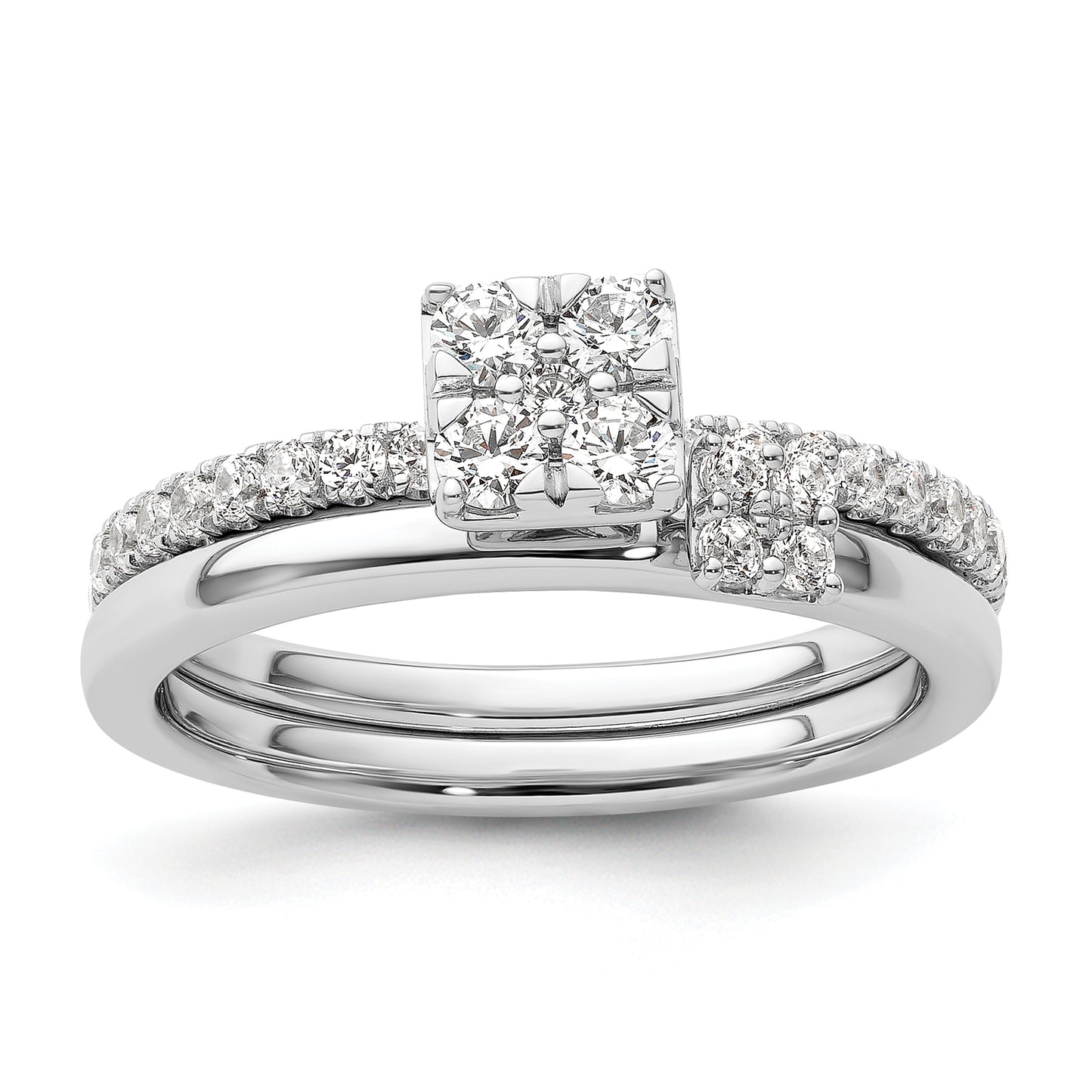 Two Promises 14k White Gold 1/2 Ct. Lab Grown Diamond VS/SI+ G+ Cluster Engagement Ring