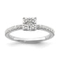 Two Promises 14k White Gold 1/2 Ct. Lab Grown Diamond VS/SI+ G+ Cluster Engagement Ring