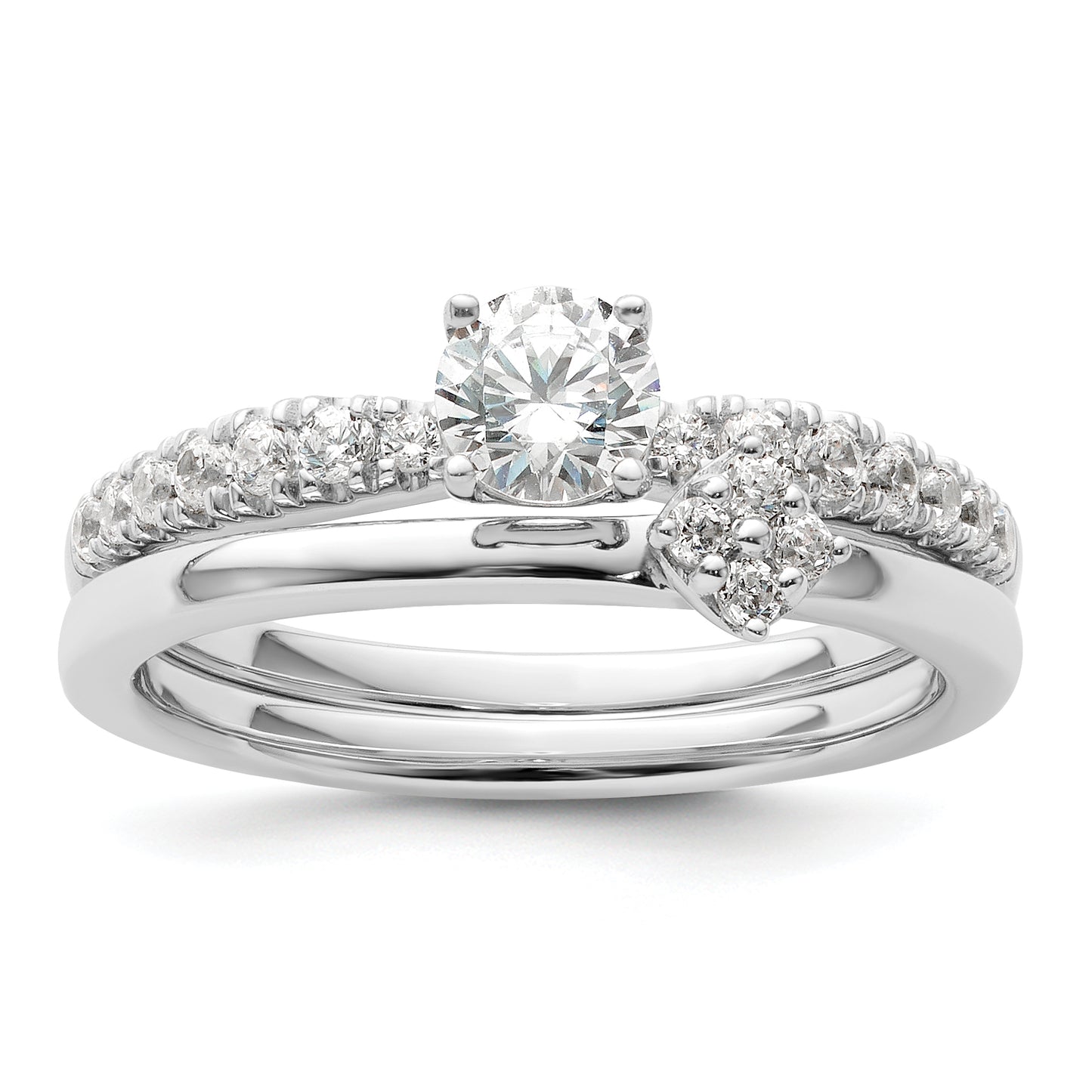 14K White Gold Lab Grown VS/SI FGH Diamond Two Promises Engagement Ring