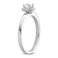 Two Promises 14k White Gold 1/2 Ct. Lab Grown Diamond VS/SI+ G+ Petite Halo Engagement Ring