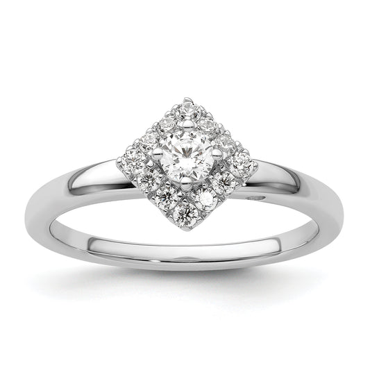 Two Promises 14k White Gold 1/3 Ct. Lab Grown Diamond VS/SI+ G+ Halo Engagement Ring