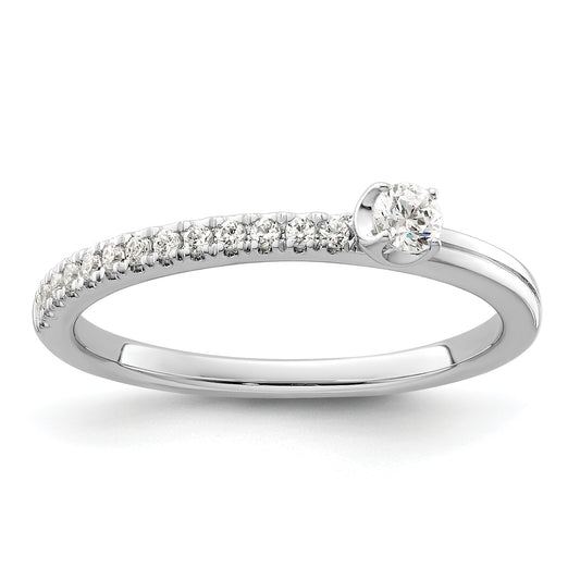 14K White Gold Lab Grown VS/SI+ G+ Diamond Two Promises Comp Promise/Band Ring Ring