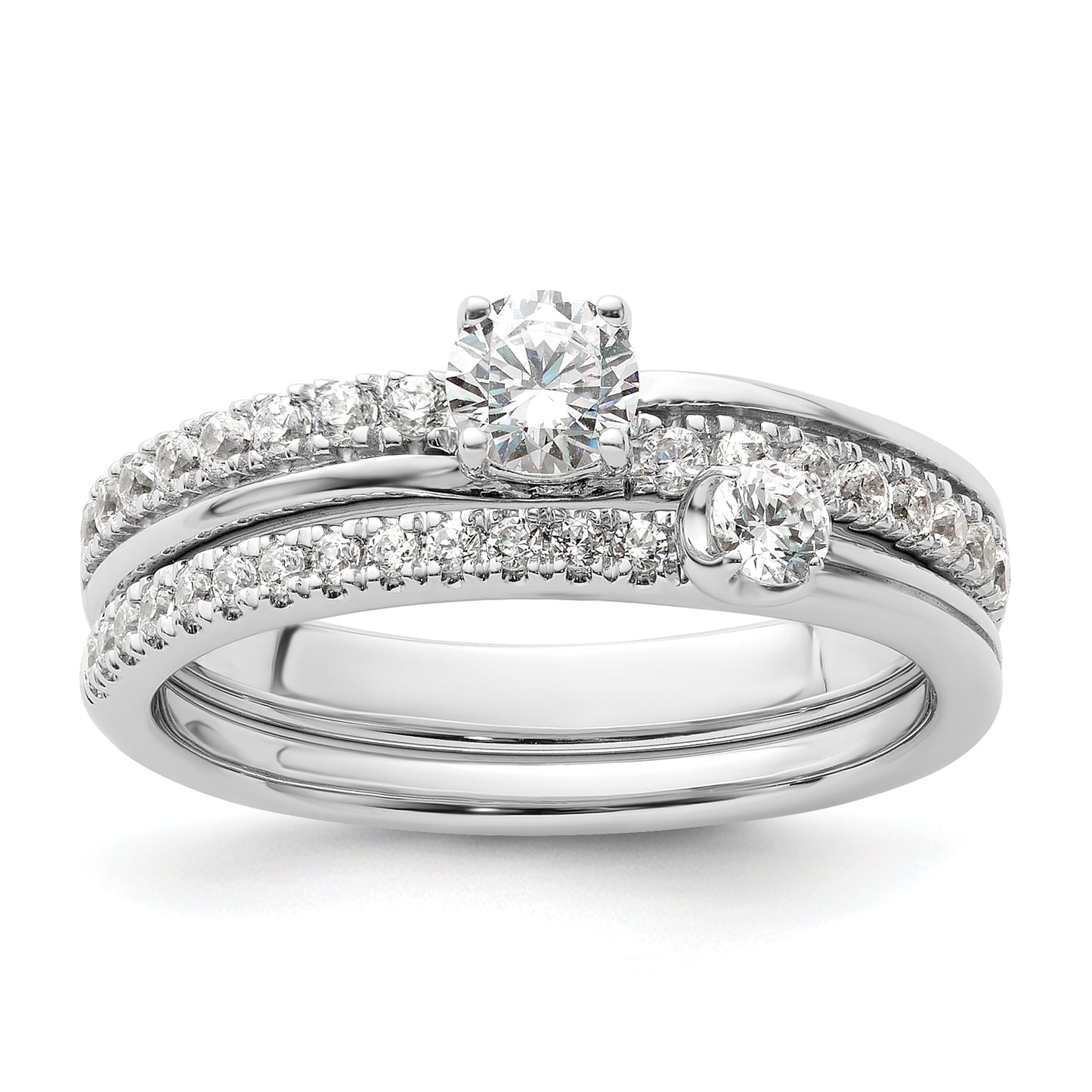 14K White Gold Lab Grown VS/SI+ G+ Diamond Two Promises Engagement Ring