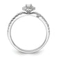 Two Promises 14k White Gold 5/8 Ct. Lab Grown Diamond VS/SI+ G+ Petite Halo Engagement Ring