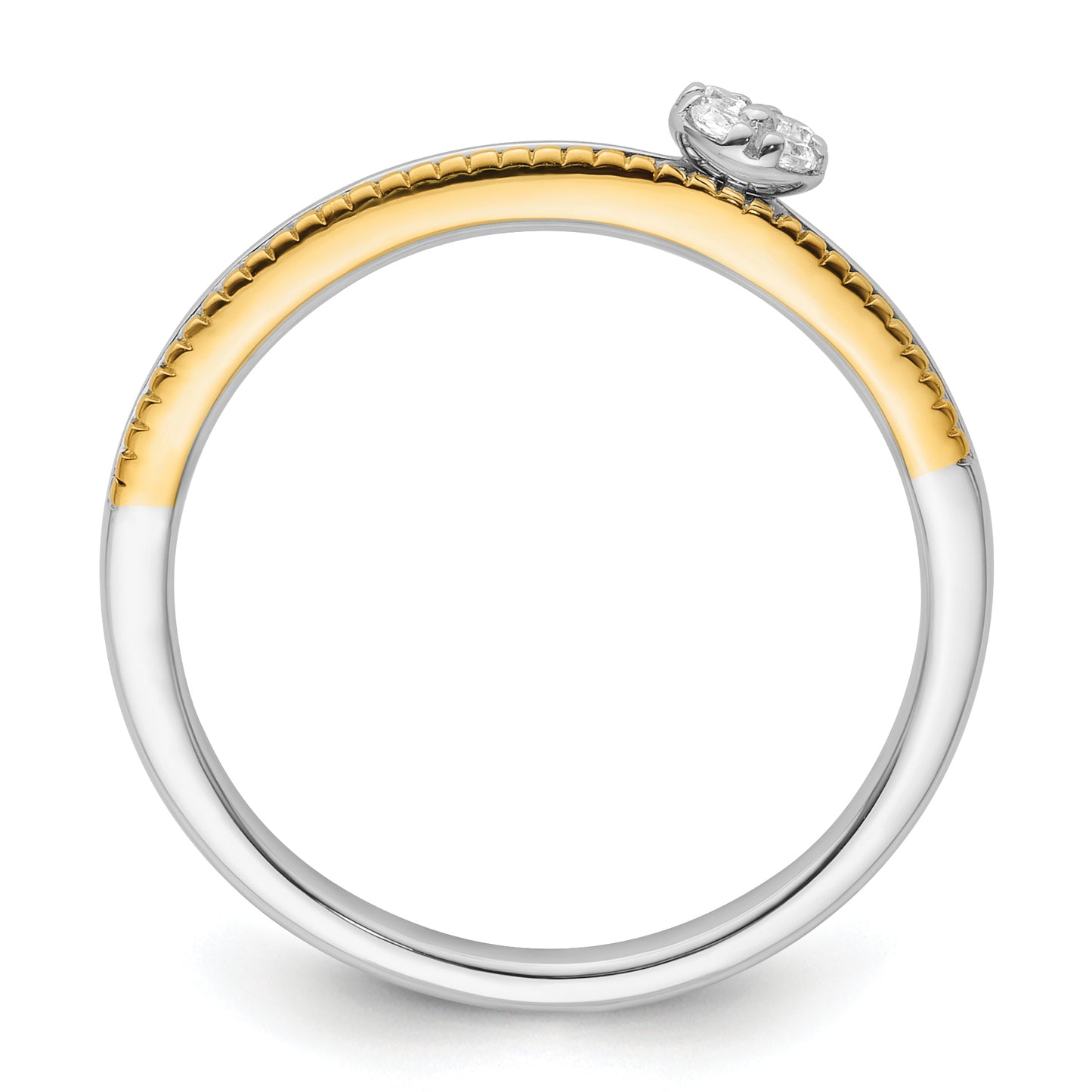 14K Two-Tone Lab Grown VS/SI+ G+ Diamond Two Promises Comp Promise/Band Ring Ring