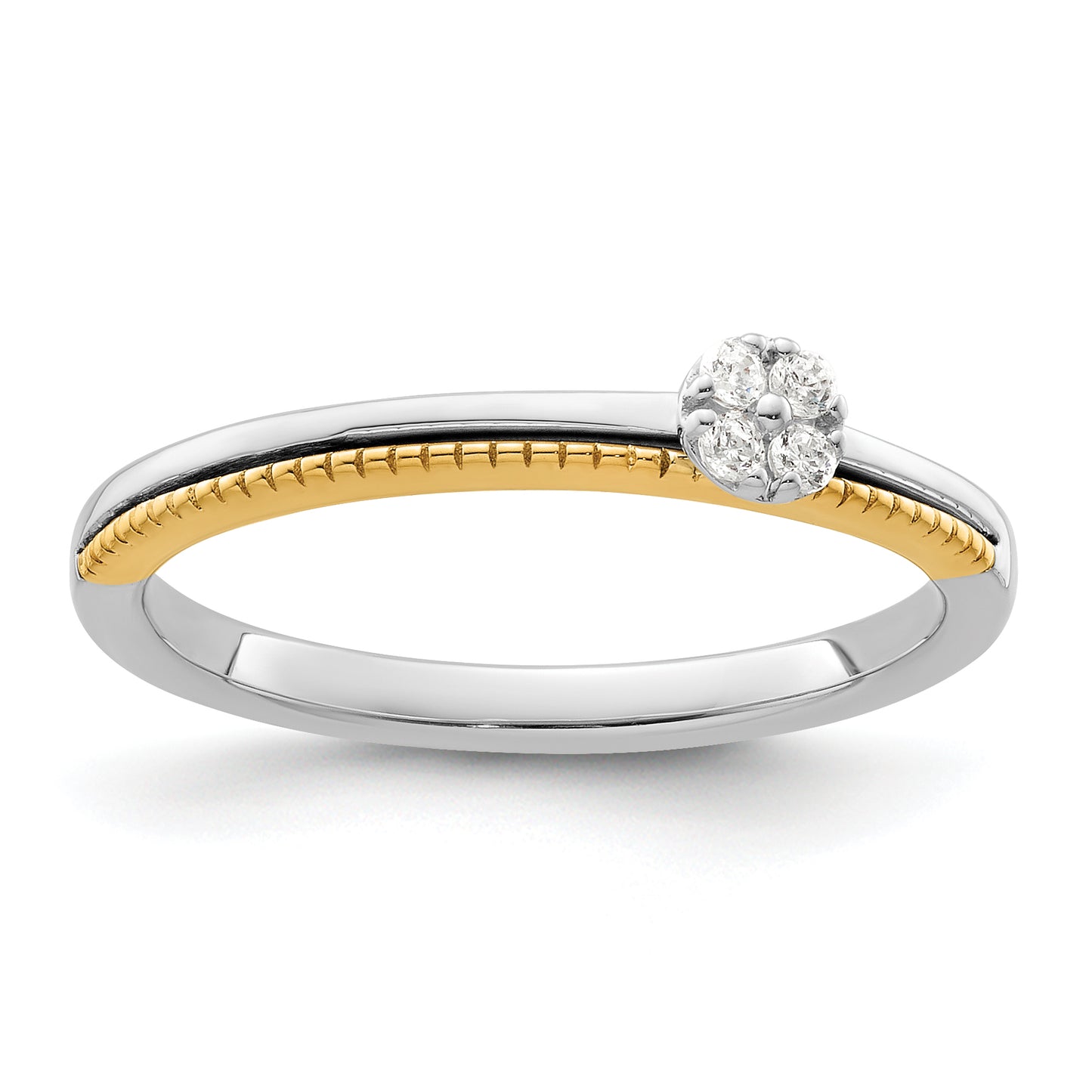 14K Two-Tone Lab Grown VS/SI+ G+ Diamond Two Promises Comp Promise/Band Ring Ring