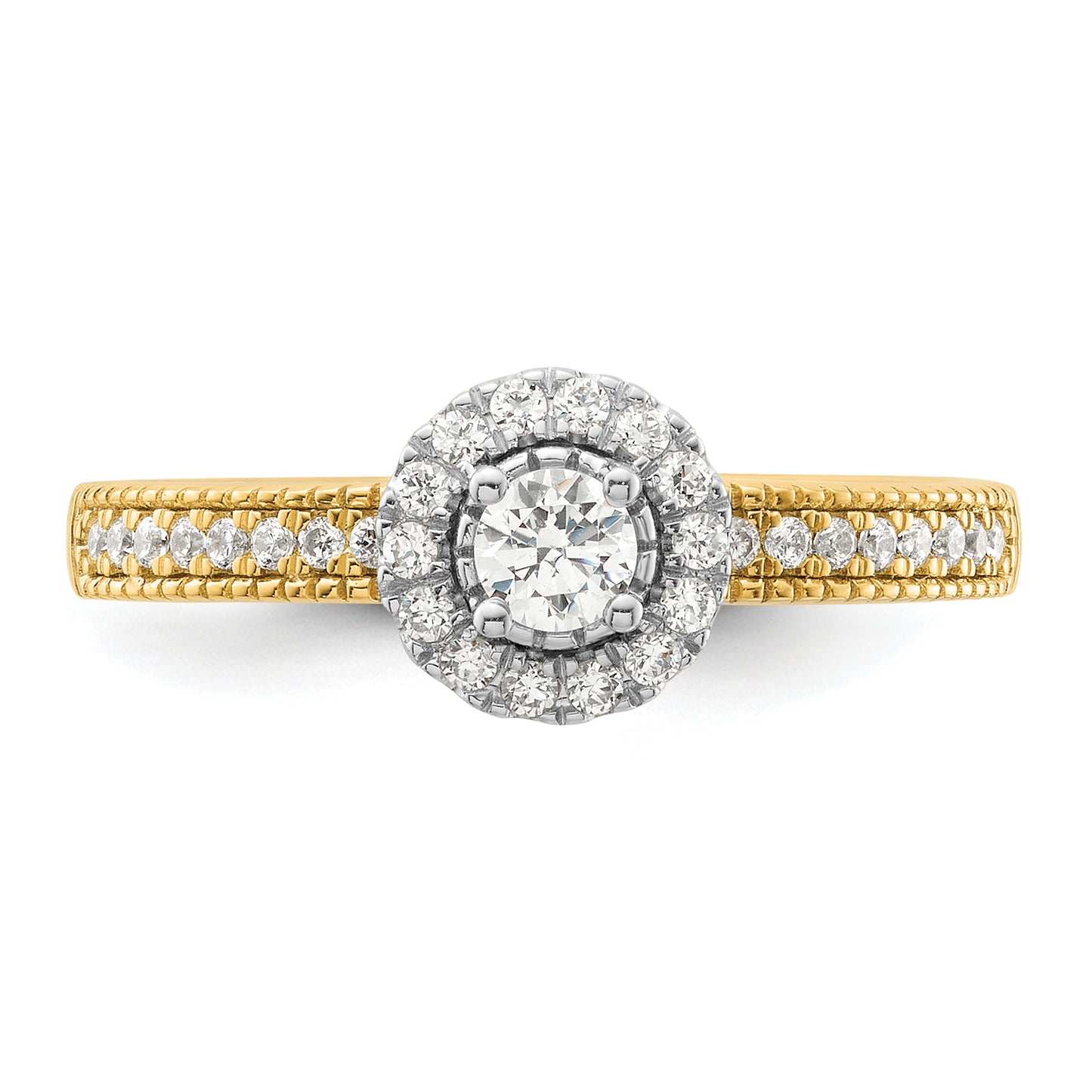 14K Two-Tone Lab Grown VS/SI+ G+ Diamond Two Promises Halo Engagement