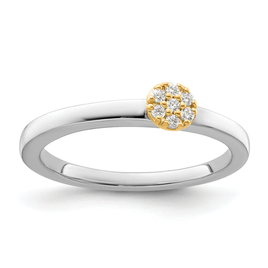 14k Two-tone Two Promises Two Tone 1/15 Ct. Lab Grown Diamond VS/SI+ G+ Promise Band Ring