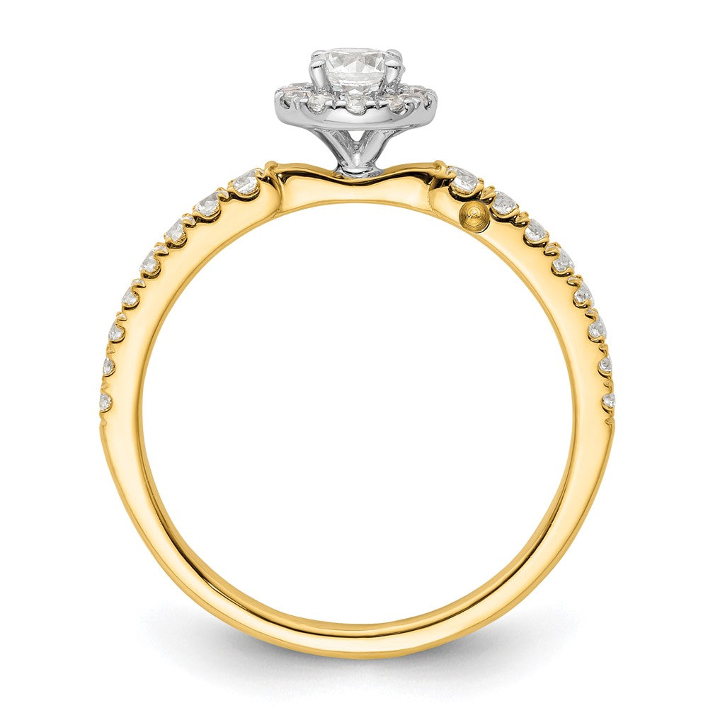 14k Two-tone Two Promises Two Tone 5/8 Ct. Lab Grown Diamond VS/SI+ G+ Complete Petite Halo Engagement Ring