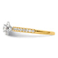 14k Two-tone Two Promises Two Tone 5/8 Ct. Lab Grown Diamond VS/SI+ G+ Petite Halo Engagement Ring