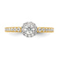 14k Two-tone Two Promises Two Tone 5/8 Ct. Lab Grown Diamond VS/SI+ G+ Petite Halo Engagement Ring