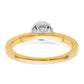 14k Two-tone Two Promises Two Tone 5/8 Ct. Lab Grown Diamond VS/SI+ G+ Petite Halo Engagement Ring