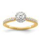 14k Two-tone Two Promises Two Tone 5/8 Ct. Lab Grown Diamond VS/SI+ G+ Complete Petite Halo Engagement Ring