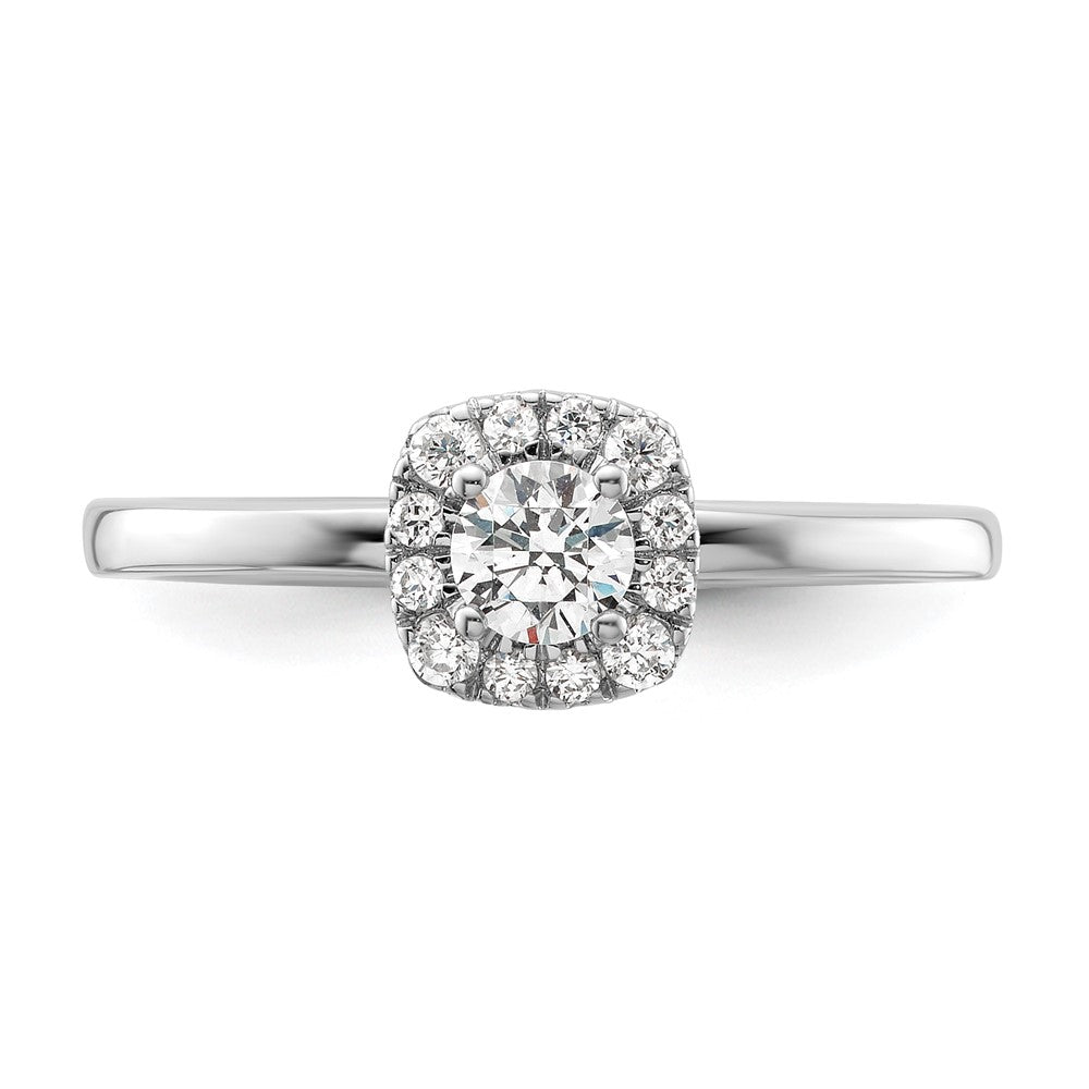 Two Promises 14k White Gold 3/8 Ct. Lab Grown Diamond VS/SI+ G+ Complete Petite Halo Engagement Ring