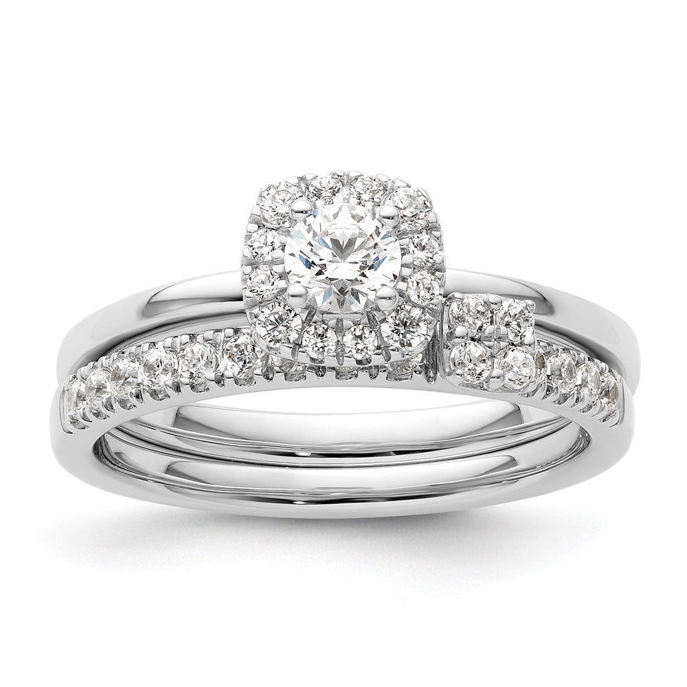 Two Promises 14k White Gold 3/8 Ct. Lab Grown Diamond VS/SI+ G+ Complete Petite Halo Engagement Ring