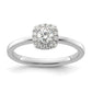 Two Promises 14k White Gold 3/8 Ct. Lab Grown Diamond VS/SI+ G+ Complete Petite Halo Engagement Ring