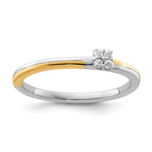 14K Two-Tone Lab Grown VS/SI+ G+ Diamond Two Promises Promise/Band Ring Ring