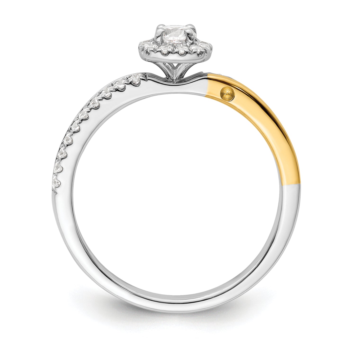 14K Two-Tone Lab Grown VS/SI+ G+ Diamond Two Promises Halo Engagement Ring