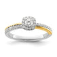 14K Two-Tone Lab Grown VS/SI+ G+ Diamond Two Promises Halo Engagement Ring