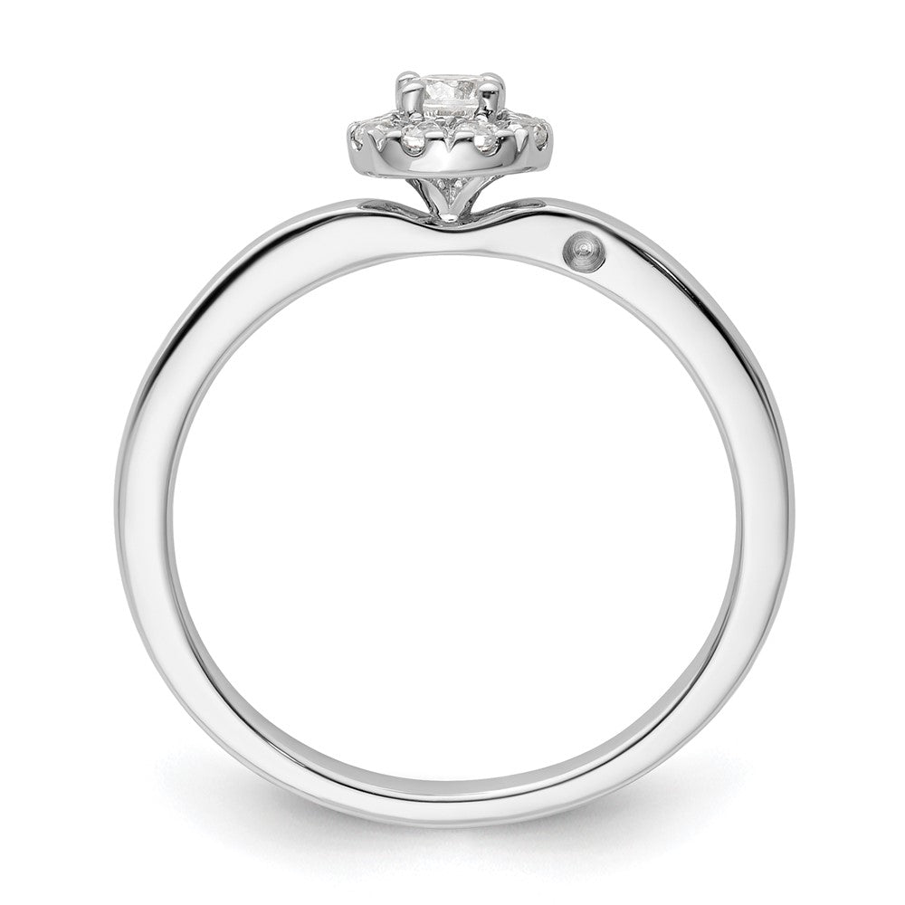 Two Promises 14k White Gold 1/3 Ct. Lab Grown Diamond VS/SI+ G+ Complete Petite Halo Engagement Ring