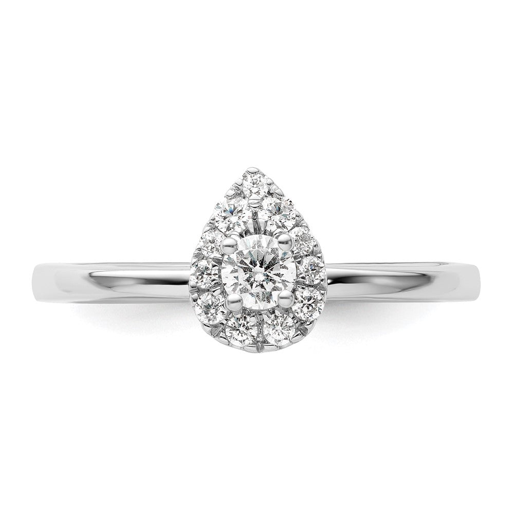 Two Promises 14k White Gold 1/3 Ct. Lab Grown Diamond VS/SI+ G+ Complete Petite Halo Engagement Ring