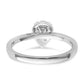 Two Promises 14k White Gold 1/3 Ct. Lab Grown Diamond VS/SI+ G+ Complete Petite Halo Engagement Ring