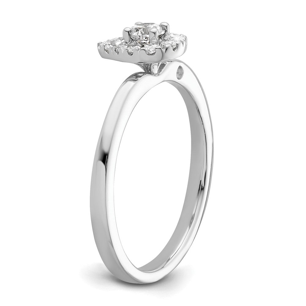 Two Promises 14k White Gold 1/3 Ct. Lab Grown Diamond VS/SI+ G+ Complete Petite Halo Engagement Ring