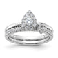 Two Promises 14k White Gold 1/3 Ct. Lab Grown Diamond VS/SI+ G+ Complete Petite Halo Engagement Ring