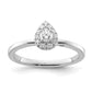 Two Promises 14k White Gold 1/3 Ct. Lab Grown Diamond VS/SI+ G+ Complete Petite Halo Engagement Ring