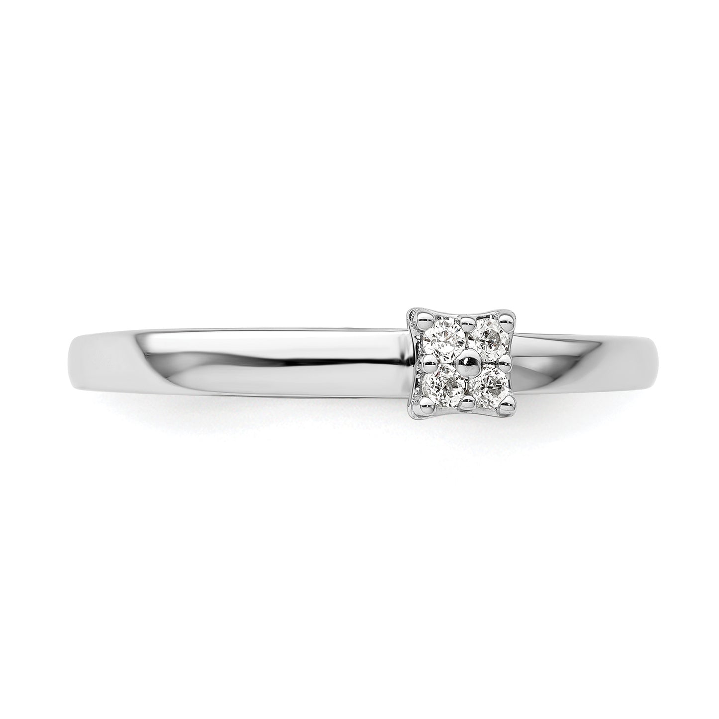 Two Promises 14k White Gold 1/20 Ct. Lab Grown Diamond VS/SI+ G+ Promise Band Ring