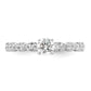 Two Promises 14k White Gold 5/8 Ct. Lab Grown Diamond VS/SI+ G+ Complete Petite Engagement Ring