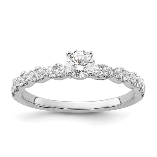 Two Promises 14k White Gold 5/8 Ct. Lab Grown Diamond VS/SI+ G+ Complete Petite Engagement Ring