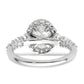 14k White Gold 7/8 Ct. Lab Grown Diamond VS/SI+ G+ 1 Ct. Center Oval Engagement Ring