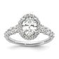 14k White Gold 7/8 Ct. Lab Grown Diamond VS/SI+ G+ 1 Ct. Center Oval Engagement Ring