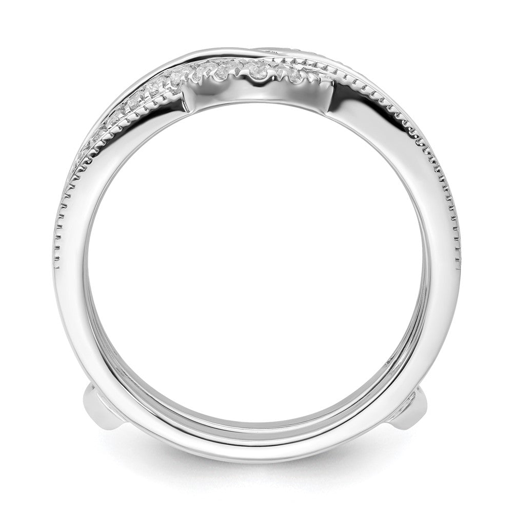 14k White Gold 1/3 Ct. Lab Grown Diamond VS/SI+ G+ Complete Twisted Ring Guard